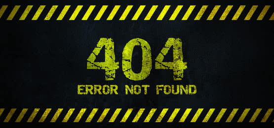 Black and yellow 404 error screen representing website debugging and recovery